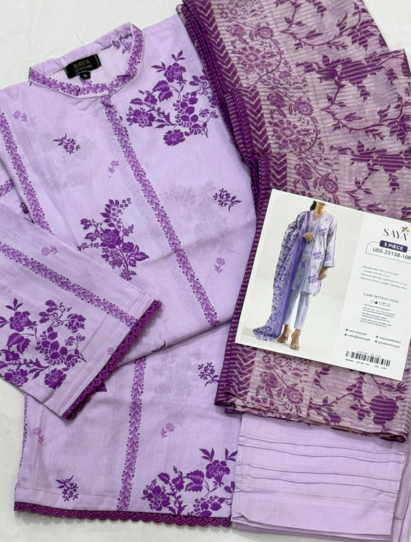 Saya jardin Premium printed Lawn Stitched with fancy dupatta