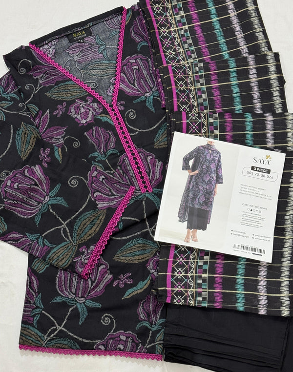 Saya jardin Premium printed Lawn Stitched with fancy dupatta