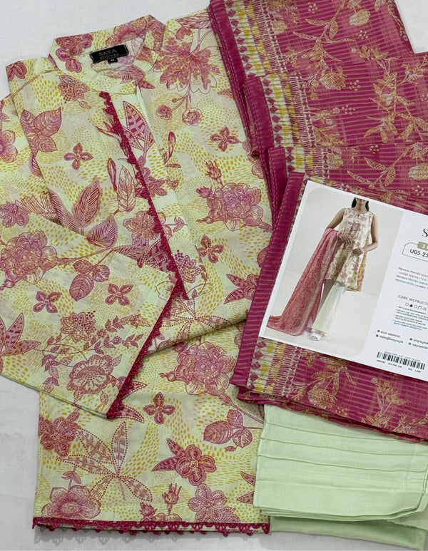 Saya jardin Premium printed Lawn Stitched with fancy dupatta