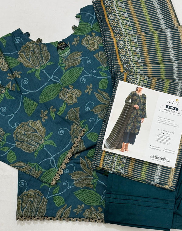 Saya jardin Premium printed Lawn Stitched with fancy dupatta