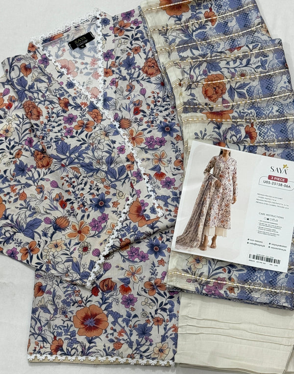 Saya jardin Premium printed Lawn Stitched with fancy dupatta