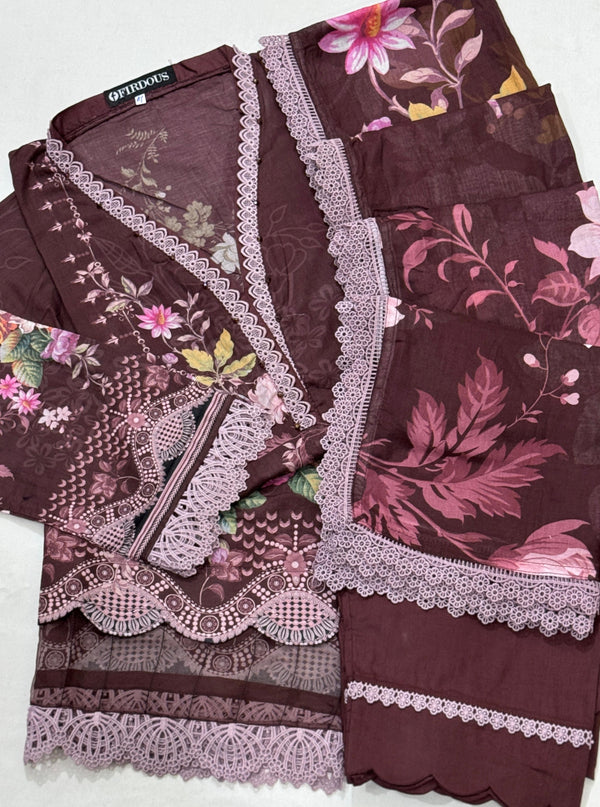 Firdous Lawn Stitched 3-Pc