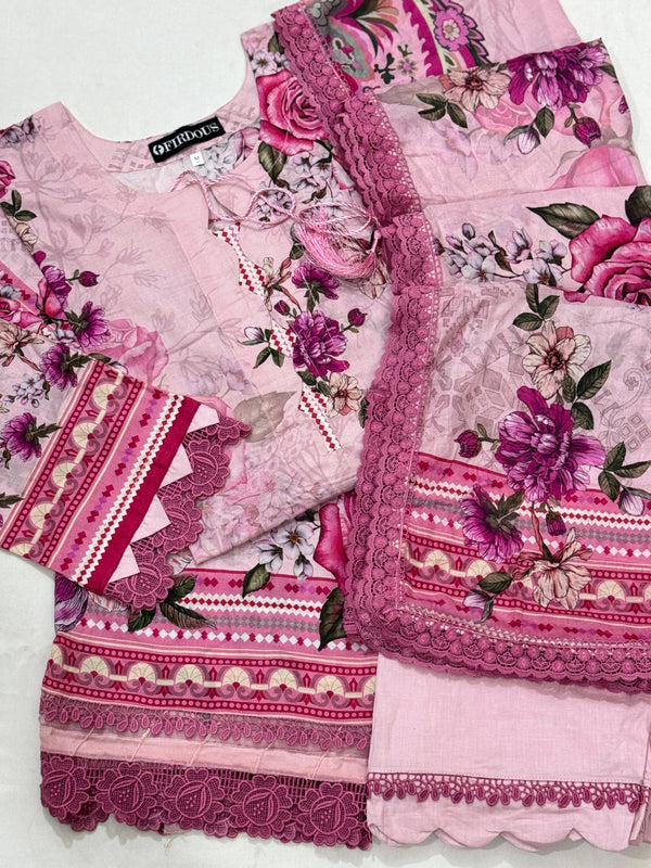 Firdous Lawn Stitched 3-Pc