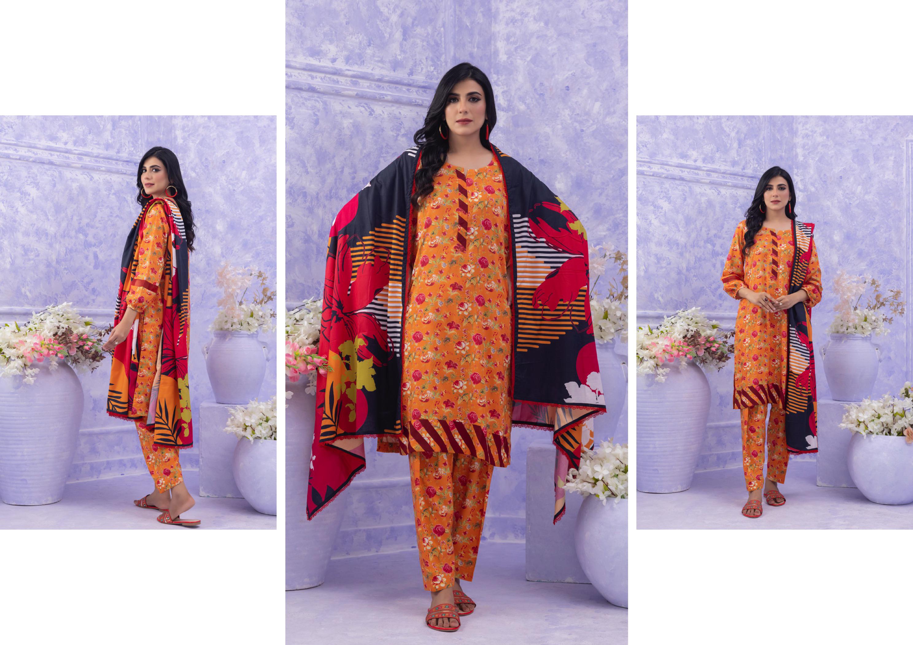 Ghazal By Regalia Printed linen 3-Pc Stitched