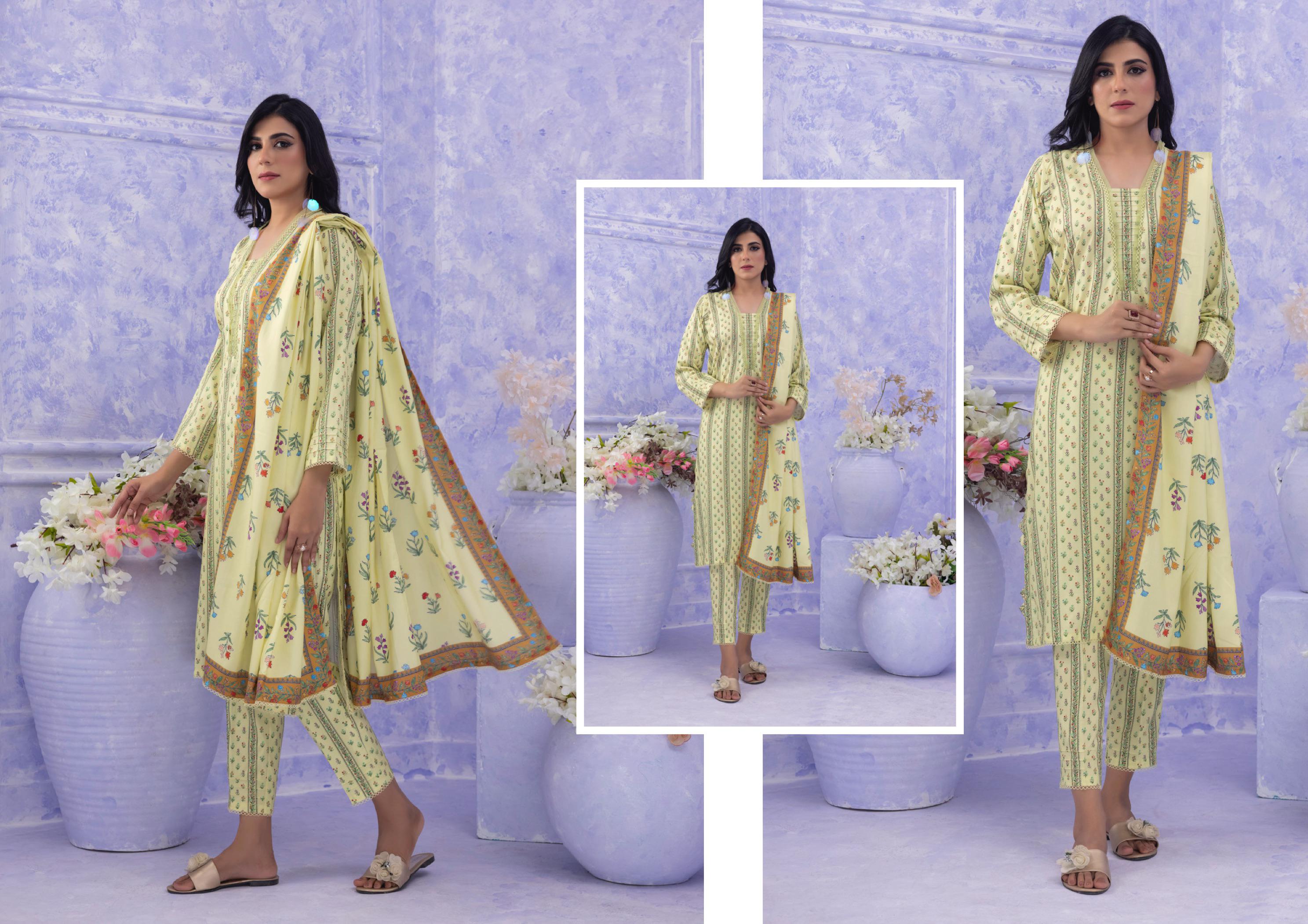 Ghazal By Regalia Printed linen 3-Pc Stitched