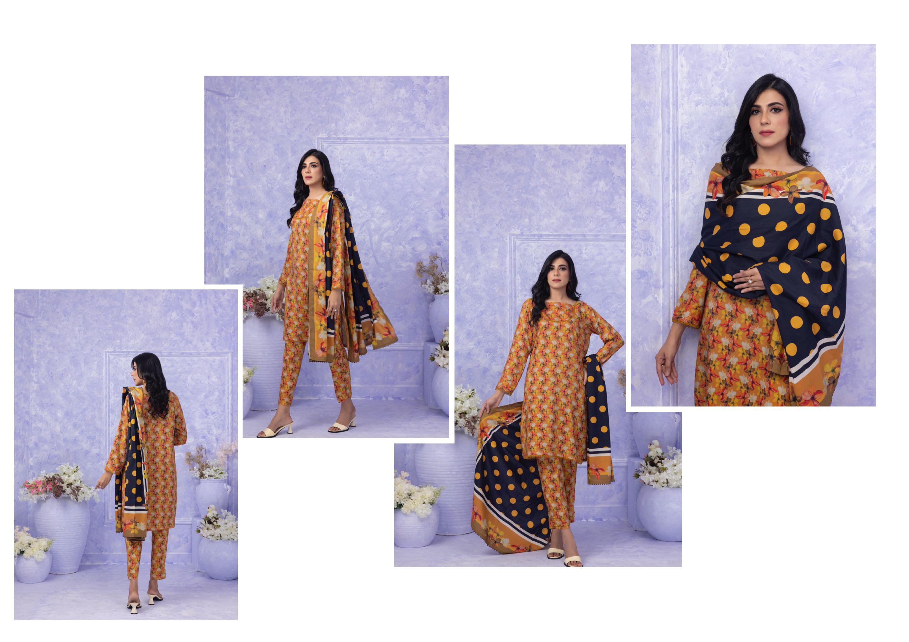 Ghazal By Regalia Printed linen 3-Pc Stitched