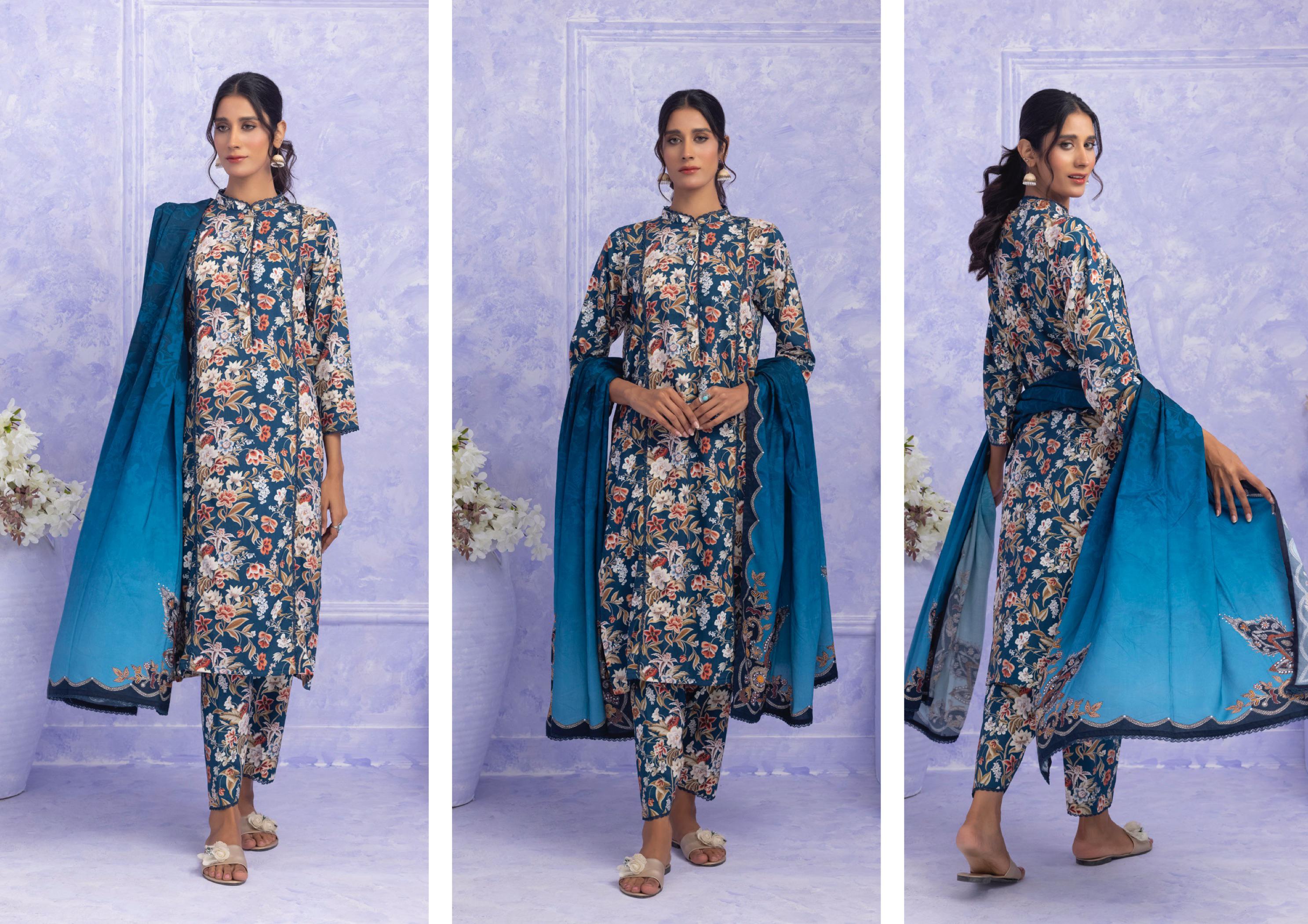 Ghazal By Regalia Printed linen 3-Pc Stitched