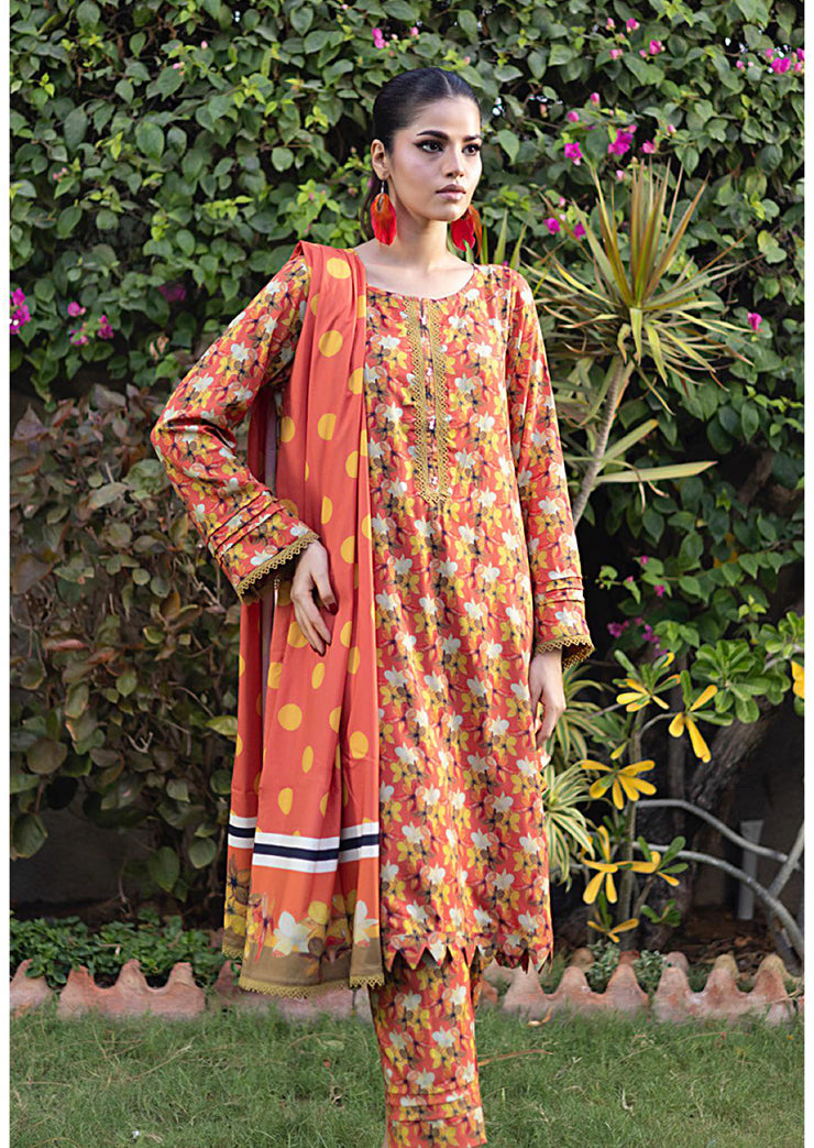 Ghazal By Regalia Printed linen 3-Pc Stitched